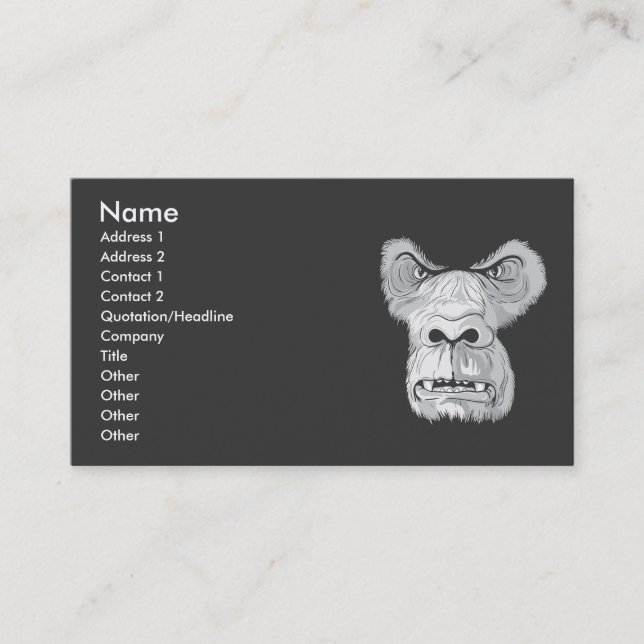 gorilla face vector business card (Front)