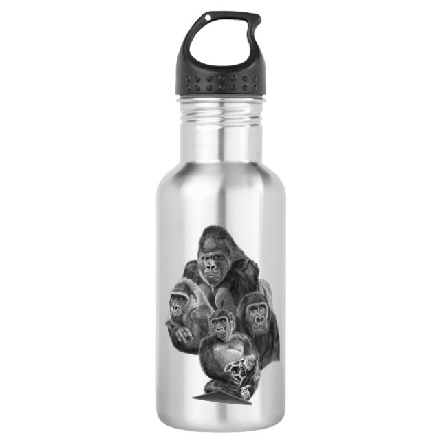 Gorilla Family bottle ゴリラ家族のボトル　GorillaLife (Front)