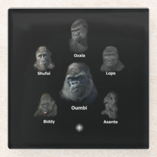 Gorilla Family Glass Coaster