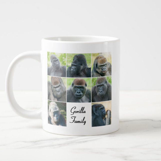 Gorilla Family Large Coffee Mug (Left)