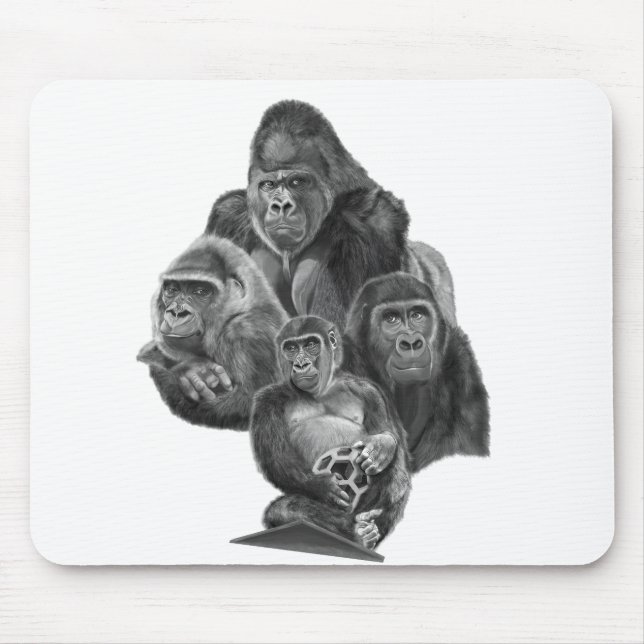 Gorilla Family Mouse Pad  ゴリラ家族のマウスパッド GorillaLife (Front)