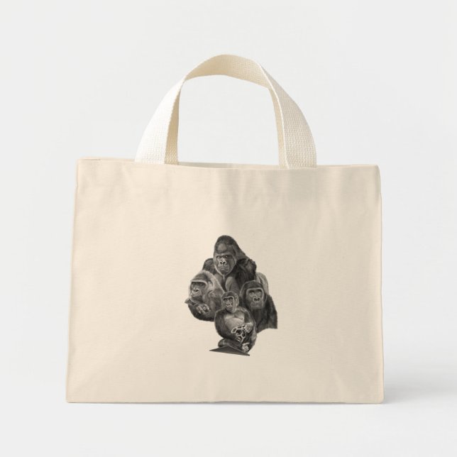 Gorilla Family Totebag Gorilla Life Mini Tote Bag (Front)