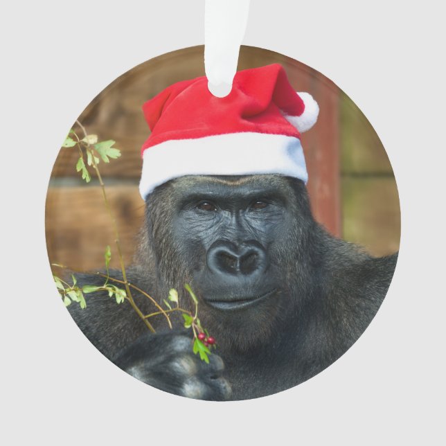 Gorilla Festive Cheer Unleashed Ornament (Front)
