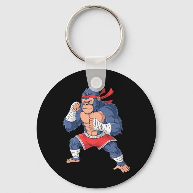 Gorilla Fighter MMA Kick Boxing Training Martial Key Ring (Front)
