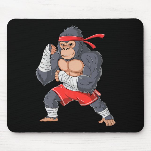 Gorilla Fighter MMA Kick Boxing Training Martial Mouse Mat (Front)