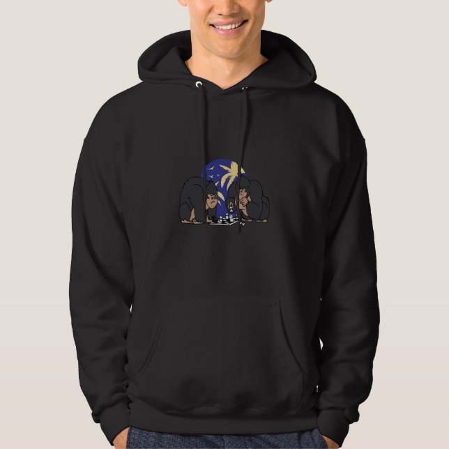 Gorilla figure king game queen horse pieces knight hoodie (Front)