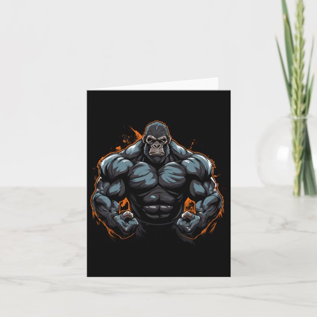 Gorilla Flexing  Card (Front)