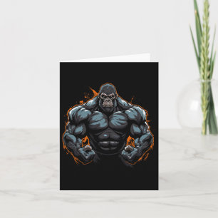 Gorilla Flexing  Card