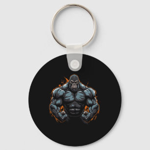 Gorilla Flexing Key Ring