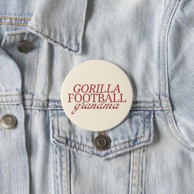 Gorilla football grandma 7.5 cm round badge (In Situ)