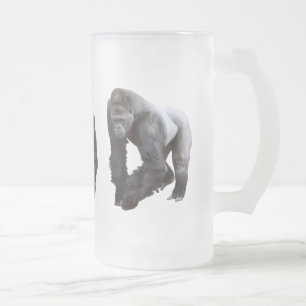 Gorilla Frosted Glass Beer Mug