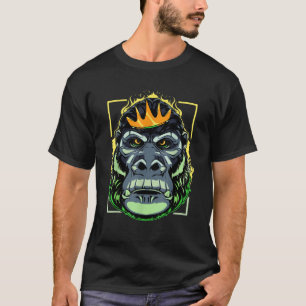 Gorilla Funny Humour King Angry Ape Monkey Primate T-Shirt