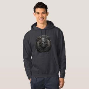 Gorilla Gang Geometric Logo in Black Metal Look Hoodie