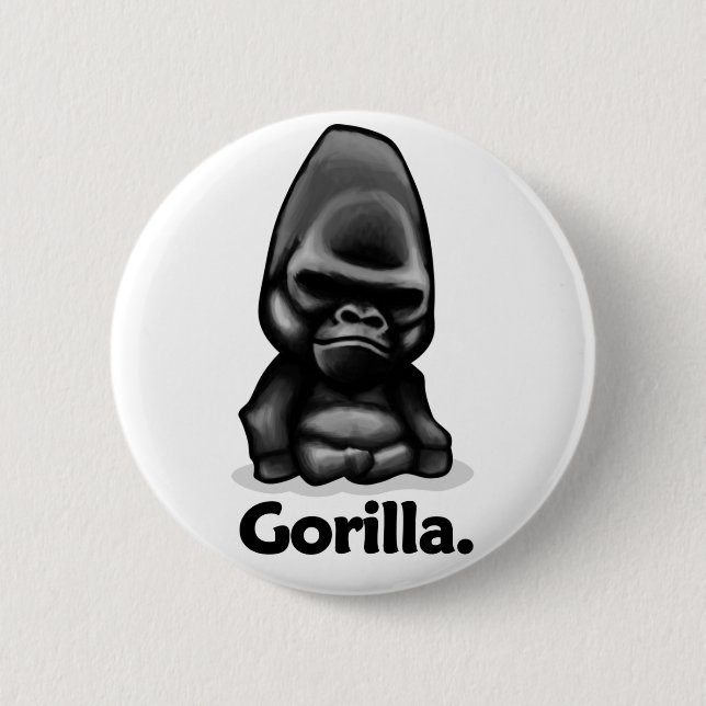 Gorilla Gorilla. 6 Cm Round Badge (Front)
