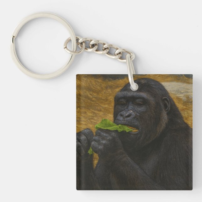 Gorilla Grace – Realistic Wildlife Portrait Key Ring (Front)