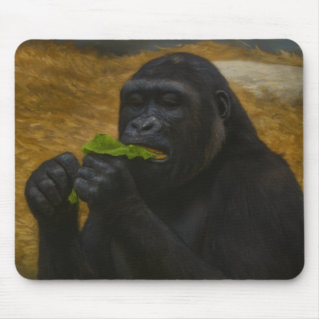 Gorilla Grace – Realistic Wildlife Portrait Mouse Mat (Front)