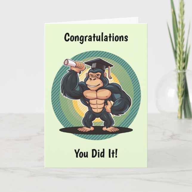 Gorilla Graduation Personalised Card (Front)