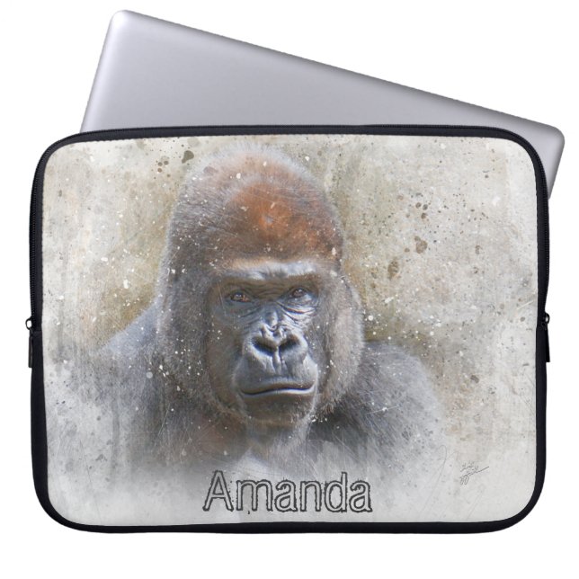 Gorilla Great Ape Animal Photography Modern Laptop Sleeve (Front)