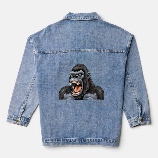 Gorilla head denim jacket (Back)