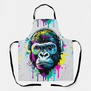 Gorilla Head - Gorilla Apron - Colorful Gorilla 