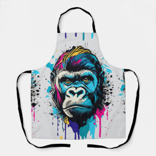 Gorilla Head - Gorilla Apron - Colourful Gorilla 