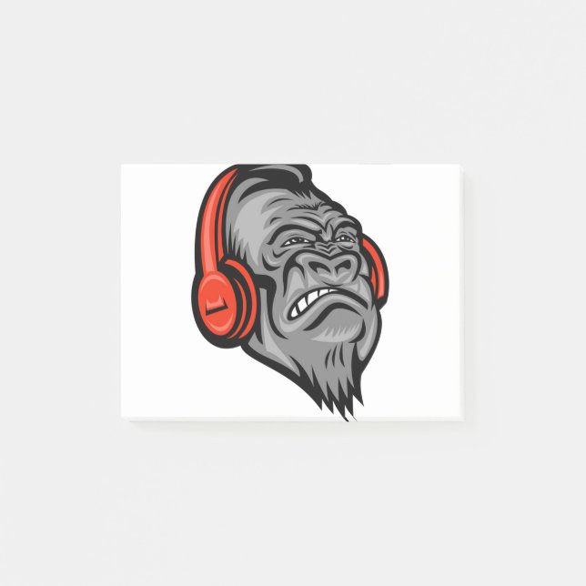 Gorilla headphones The Mountain Big Face, Gorilla Post-it Notes (Front)