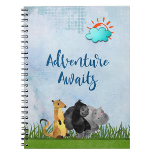 Gorilla Hippo and Meerkat - Adventure Awaits Notebook