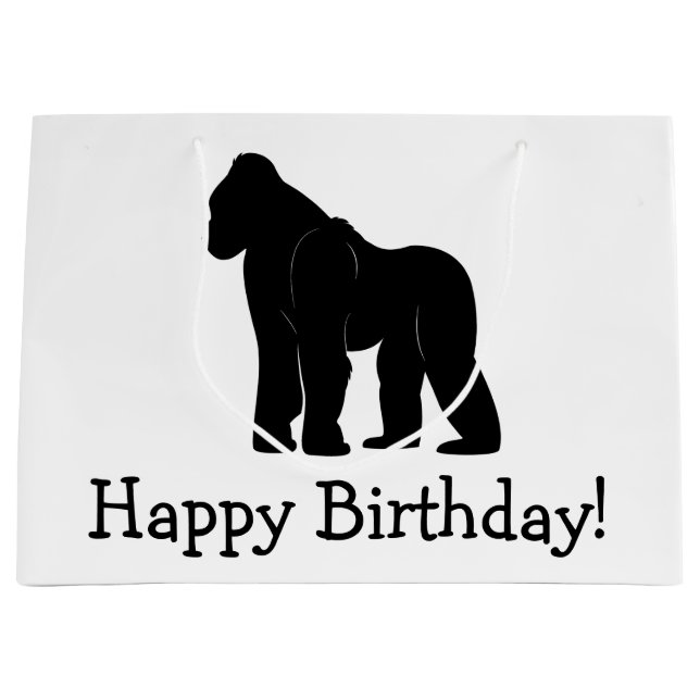 Gorilla iHappy Birthday Large Gift Bag (Front)