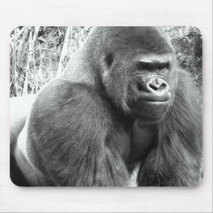 Gorilla in Black and White Mouse Mat