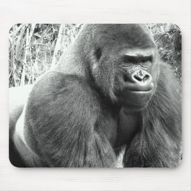 Gorilla in Black and White Mouse Mat (Front)