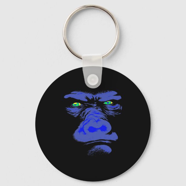 Gorilla in Blue Key Ring (Front)