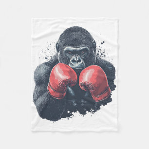 Gorilla In Boxing Gloves - Boxing Training Fleece Blanket