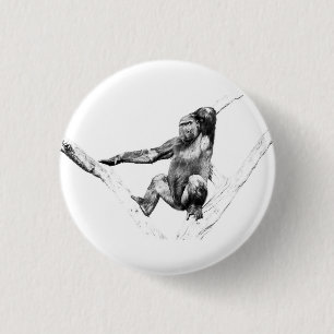 Gorilla in Shadows 3 Cm Round Badge