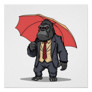 Gorilla In Suit Poster