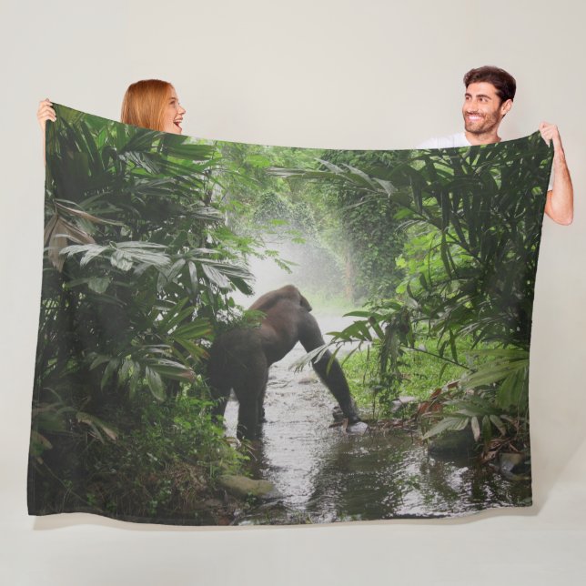GORILLA in the STREAM Fleece Blanket (In Situ)