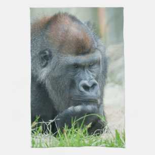Gorilla in Thought Tea Towel