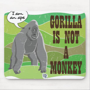 Gorilla is not a monkey mouse mat