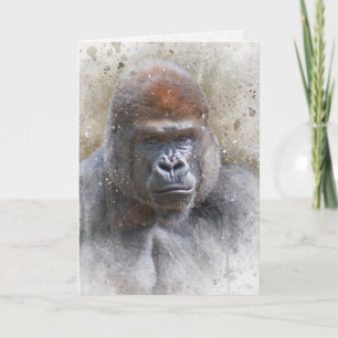 Gorilla Jungle Safari Artwork All Occasion Blank Holiday Card