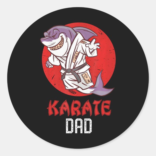 Gorilla Karate Dad Cute Martial Arts Super Dad Classic Round Sticker (Front)