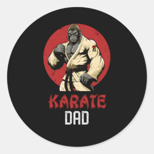 Gorilla Karate Dad Mial Super Dad Classic Round Sticker