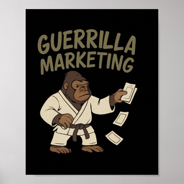 Gorilla Karate Guerrilla Marketing Funny Graphic  Poster (Front)
