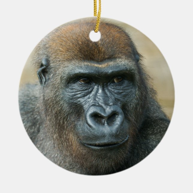 Gorilla Key Ring Ceramic Tree Decoration (Front)