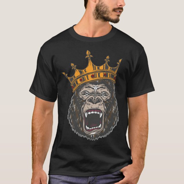 Gorilla King angry gorilla face for men women kids T-Shirt (Front)