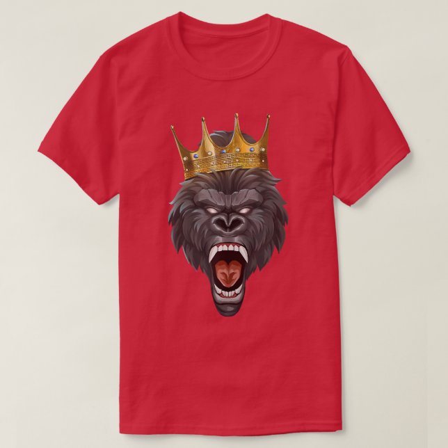 Gorilla King Crown  Motivation Beast Workout Succe T-Shirt (Design Front)