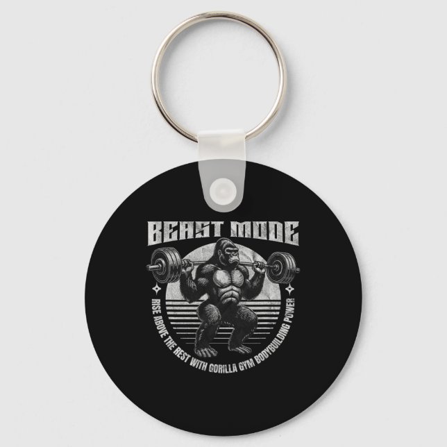 Gorilla Lifts Dumbbell - Fitness  Key Ring (Front)