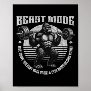 Gorilla Lifts Dumbbell - Fitness  Poster