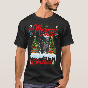 Gorilla Lights Xmas Tree Funny Santa Gorilla Chris T-Shirt