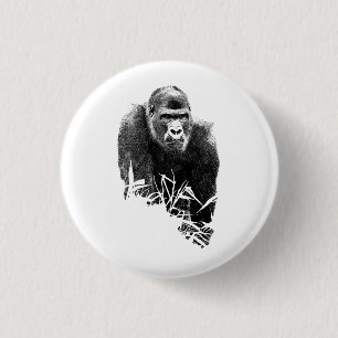Gorilla Lope Digital Outline Art 3 Cm Round Badge