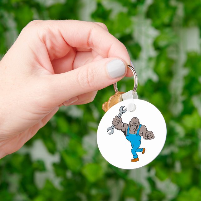 Gorilla Mechanic Holding Wrench Key Ring (Creator Uploaded)