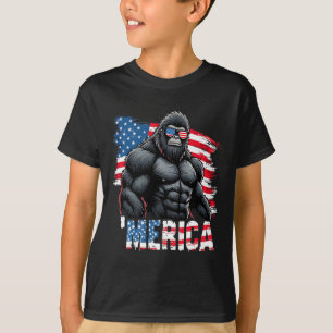 Gorilla merica 4th Of July Usa Flag Sungles T-Shirt